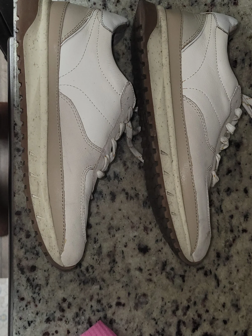 Madewell Women’s Neutral Leather & White Accent Sneakers